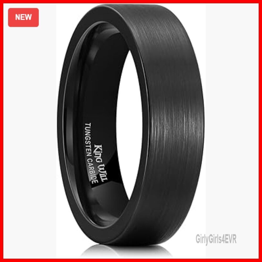 Tungsten Wedding Band Men's Size 8 Comfort Fit Scratch Resistant